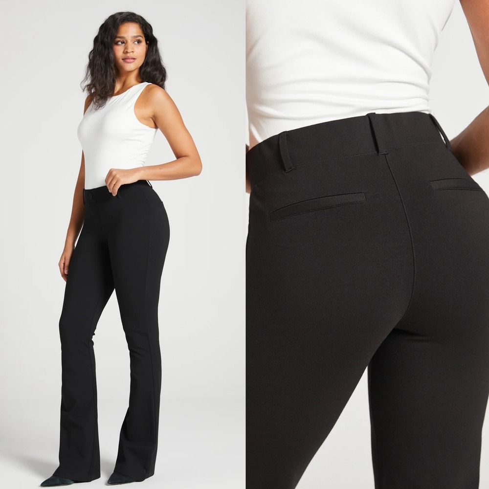 Betabrand Classic DPYP Dress Pant‎ Yoga Pant Bootcut Black Plus Size XXL Office